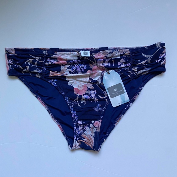 EVERYDAY SUNDAY BLUE BIKINI DITSY FLORAL FEMININE COTTAGECORE COASTAL POOL TOILE - Picture 3 of 12